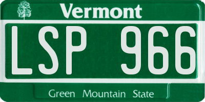 VT license plate LSP966