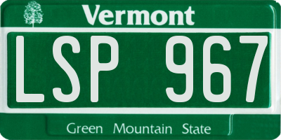 VT license plate LSP967