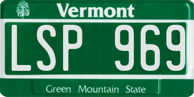 VT license plate LSP969