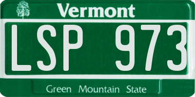 VT license plate LSP973