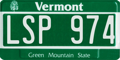 VT license plate LSP974