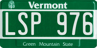 VT license plate LSP976