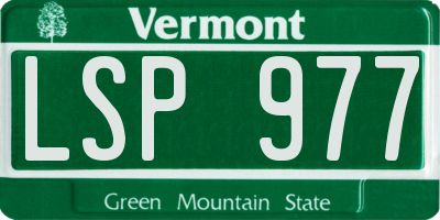 VT license plate LSP977