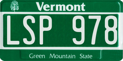 VT license plate LSP978