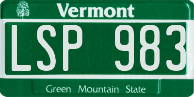 VT license plate LSP983