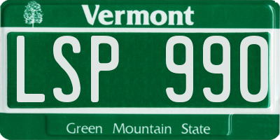 VT license plate LSP990