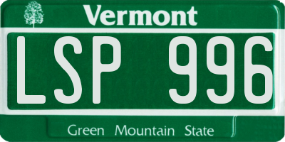 VT license plate LSP996