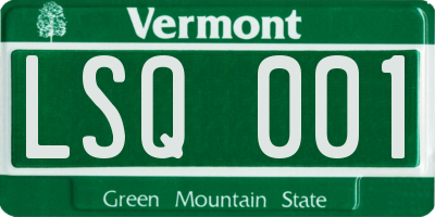 VT license plate LSQ001