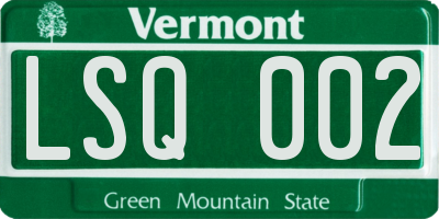 VT license plate LSQ002