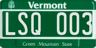 VT license plate LSQ003