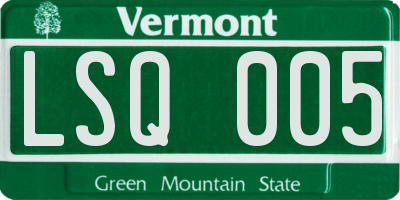VT license plate LSQ005