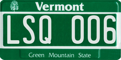 VT license plate LSQ006