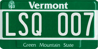 VT license plate LSQ007