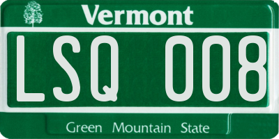 VT license plate LSQ008