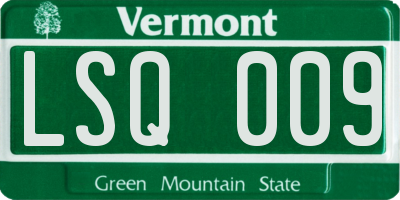 VT license plate LSQ009