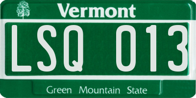 VT license plate LSQ013