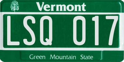 VT license plate LSQ017