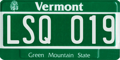 VT license plate LSQ019