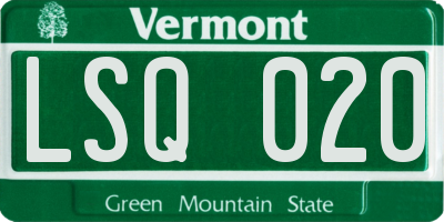 VT license plate LSQ020