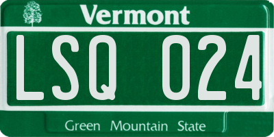 VT license plate LSQ024