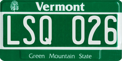 VT license plate LSQ026