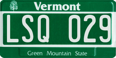VT license plate LSQ029