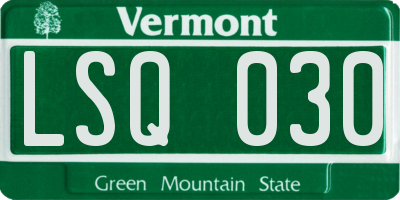 VT license plate LSQ030
