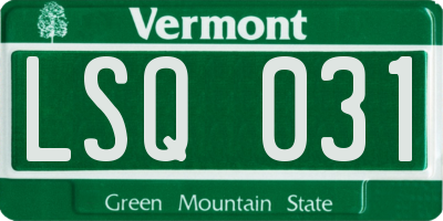 VT license plate LSQ031