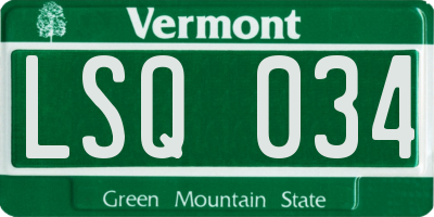 VT license plate LSQ034