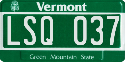 VT license plate LSQ037