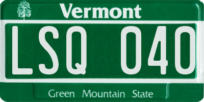 VT license plate LSQ040