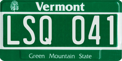 VT license plate LSQ041