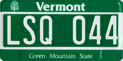 VT license plate LSQ044