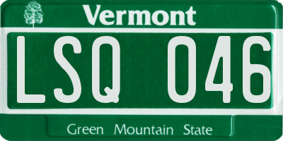 VT license plate LSQ046