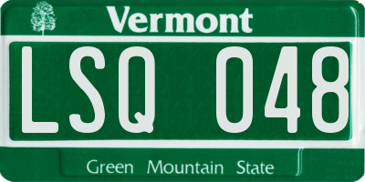 VT license plate LSQ048