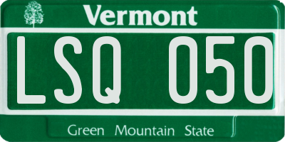 VT license plate LSQ050