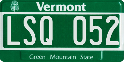 VT license plate LSQ052
