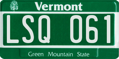 VT license plate LSQ061