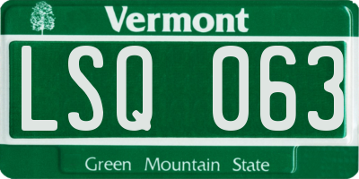 VT license plate LSQ063