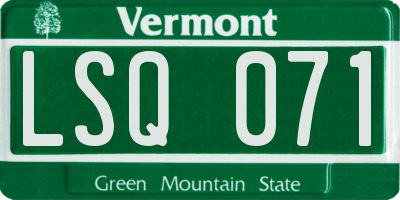 VT license plate LSQ071