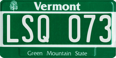 VT license plate LSQ073