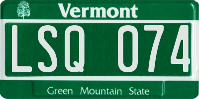 VT license plate LSQ074