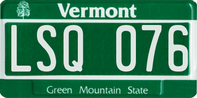 VT license plate LSQ076