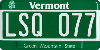 VT license plate LSQ077
