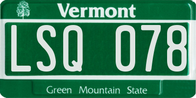 VT license plate LSQ078