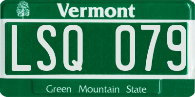 VT license plate LSQ079
