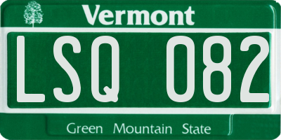 VT license plate LSQ082