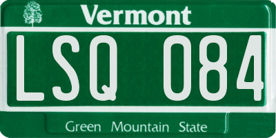 VT license plate LSQ084