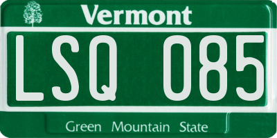 VT license plate LSQ085