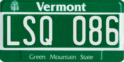 VT license plate LSQ086